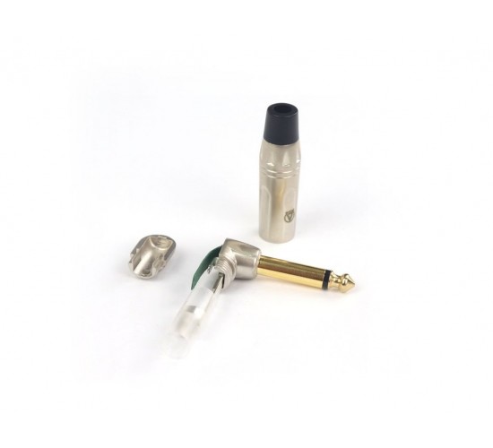 AuraSonics JMA2R-G кабельный разъем угловой Jack 6.3мм TS (моно) штекер, позолоченные контакты,матов