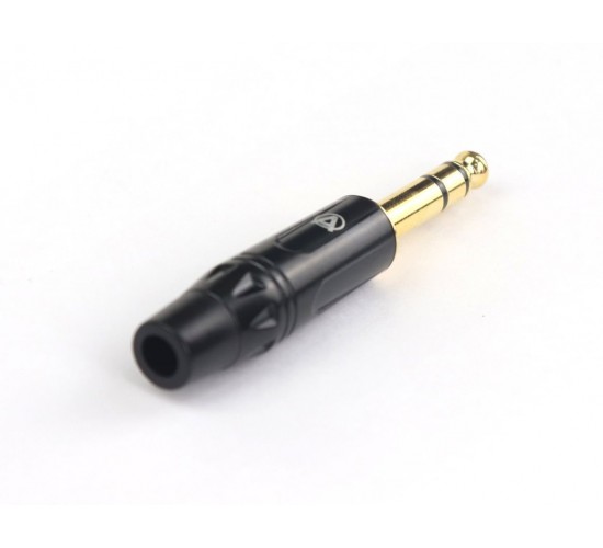 AuraSonics JMA3-BG кабельный разъем Jack 6.3мм TRS (стерео) штекер, позолоченные контакты, черный, д