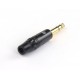 AuraSonics JMA3-BG кабельный разъем Jack 6.3мм TRS (стерео) штекер, позолоченные контакты, черный, д