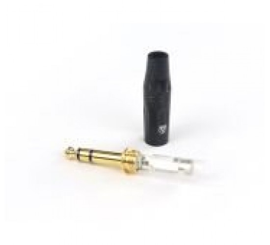 AuraSonics JMA3-BG кабельный разъем Jack 6.3мм TRS (стерео) штекер, позолоченные контакты, черный, д