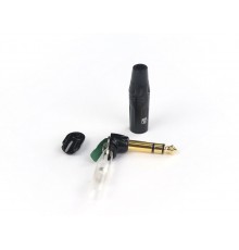 AuraSonics JMA3R-BG кабельный разъем угловой Jack 6.3мм TRS (стерео) штекер, позолоченные контакты,
