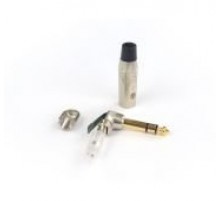 AuraSonics JMA3R-G кабельный разъем угловой Jack 6.3мм TRS (стерео) штекер, позолоченные контакты,ма