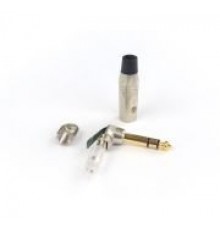 AuraSonics JMA3R-G кабельный разъем угловой Jack 6.3мм TRS (стерео) штекер, позолоченные контакты,ма