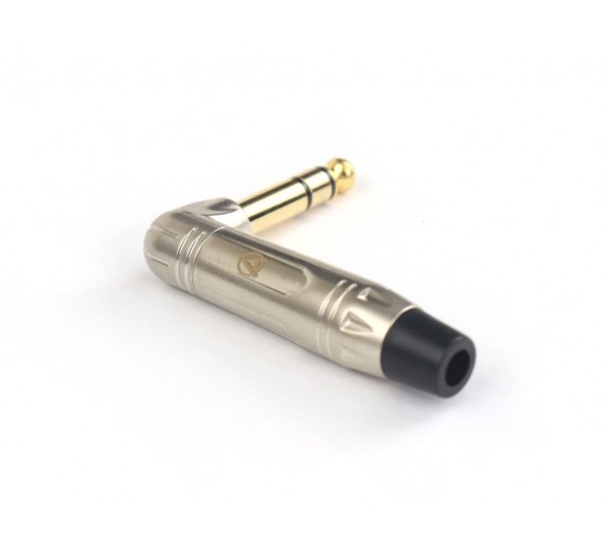 AuraSonics JMA3R-G кабельный разъем угловой Jack 6.3мм TRS (стерео) штекер, позолоченные контакты,ма