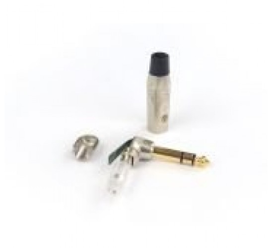 AuraSonics JMA3R-G кабельный разъем угловой Jack 6.3мм TRS (стерео) штекер, позолоченные контакты,ма