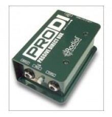 Radial ProDI моно дибокс, вход 1x 1/4«TRS, сквозной 1x 1/4» TRS, выход 1 x XLR