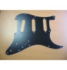 Панель на Stratocaster 62 style, черный трехслойный пластик, 11 крепежных отверстий