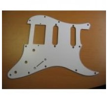 Панель на Stratocaster 62 style под бриджевый хамбакер, белый трехслойный пластик, 11 крепежных отверстий