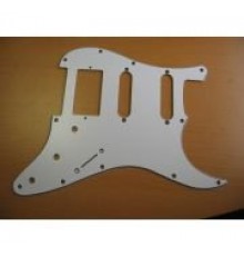 Панель на Stratocaster 62 style под бриджевый хамбакер, белый трехслойный пластик, 11 крепежных отверстий