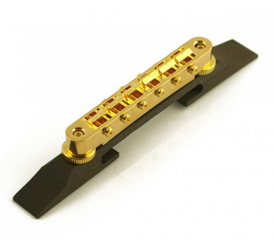 Hosco F-2821E Бридж для арктоп гитары Tune-O-Matic, золото