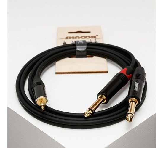 Shnoor MJ2JM-2m Y-кабель 3,5 мм миниджек - 2 моно-джека 6,3 мм, 2м