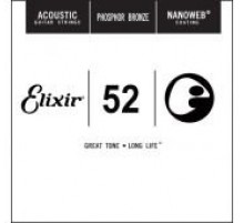 Elixir 14152 NANOWEB Отдельная струна для акустической гитары, фосфорная бронза, .052