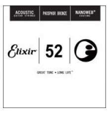Elixir 14152 NANOWEB Отдельная струна для акустической гитары, фосфорная бронза, .052