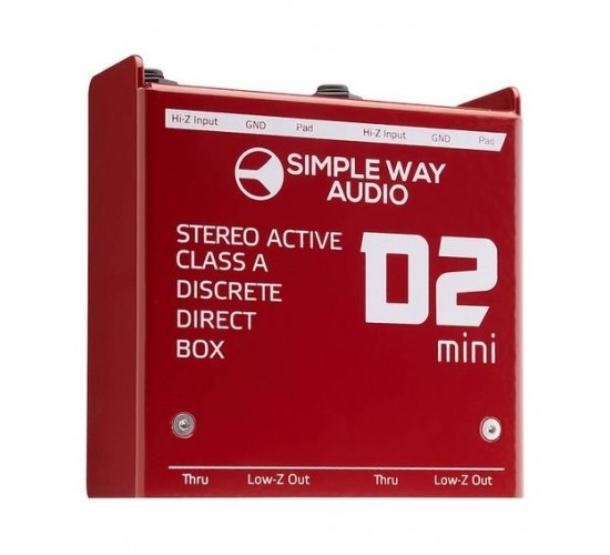 Simpleway Audio D2mini D.I. Box Дибокс, преобразователь сигнала для гитары, активный, стерео