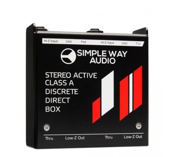 Simpleway Audio J2mini D.I. Box Дибокс, преобразователь сигнала для гитары, активный, стерео