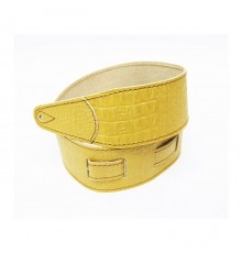 Fidel FL660327L11 Leather 11 Ремень для гитары, кожаный, горчица, тиснение рептилия