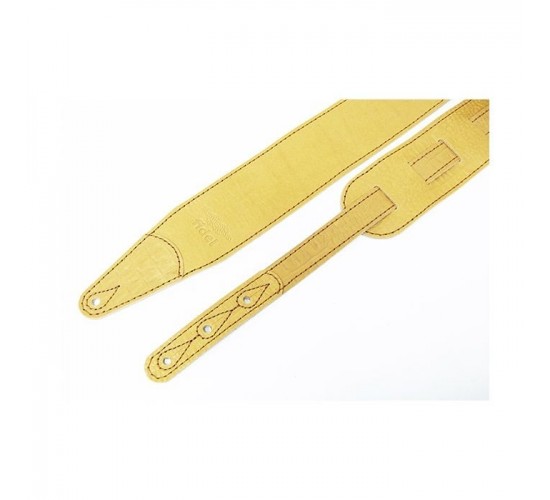 Fidel FL660327L11 Leather 11 Ремень для гитары, кожаный, горчица, тиснение рептилия
