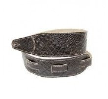 Fidel FL660337L11 Leather 11 Ремень для гитары, кожаный, черный кофе, тиснение рептилия