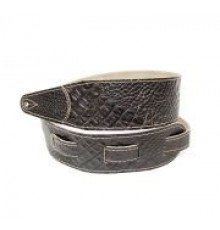 Fidel FL660337L11 Leather 11 Ремень для гитары, кожаный, черный кофе, тиснение рептилия