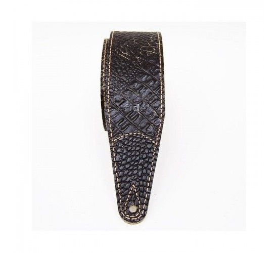 Fidel FL660337L11 Leather 11 Ремень для гитары, кожаный, черный кофе, тиснение рептилия