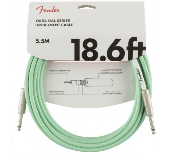 Fender 18.6 Original Instr. Cable SFG Surf Green инструментальный кабель, зеленый, длина 5.5м