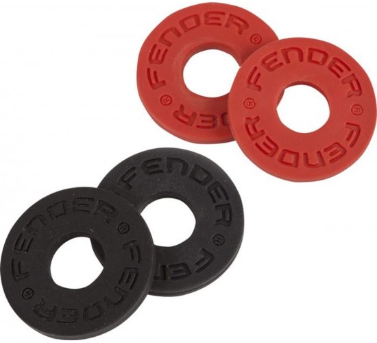 Fender strap blocks резиновые замки для ремня (стрэплоки) 4 шт., черные + красные