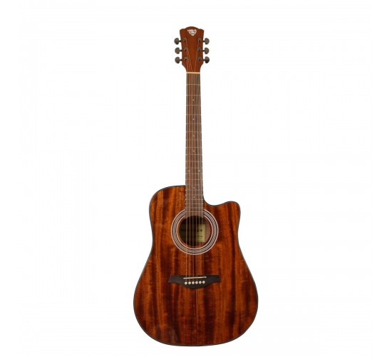 Rockdale Aurora D6 C ALL-MAH Gloss акустическая гитара, дредноут с вырезом, цвет натуральный