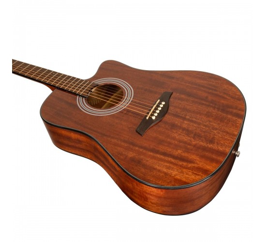 Rockdale Aurora D6 C ALL-MAH Gloss акустическая гитара, дредноут с вырезом, цвет натуральный