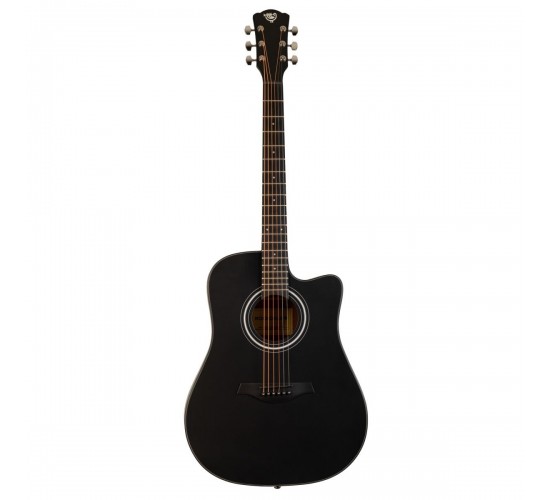 Rockdale Aurora D5 C BK Satin акустическая гитара, дредноут с вырезом, цвет черный