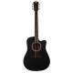 Rockdale Aurora D5 C BK Satin акустическая гитара, дредноут с вырезом, цвет черный