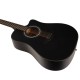 Rockdale Aurora D5 C BK Satin акустическая гитара, дредноут с вырезом, цвет черный