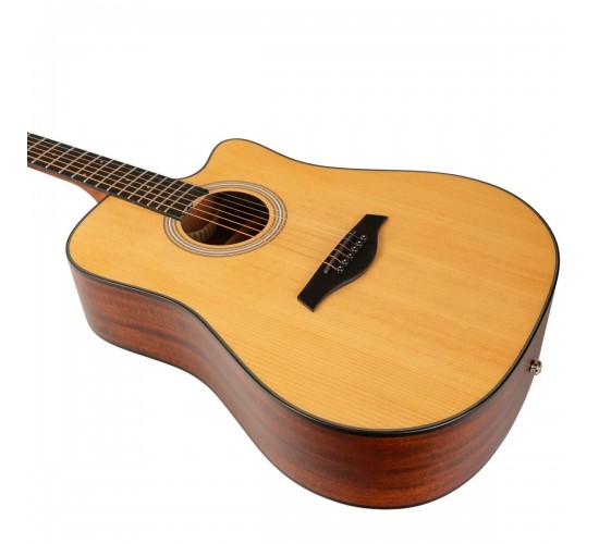 Rockdale Aurora D5 C NAT Satin акустическая гитара, дредноут с вырезом, цвет натуральный