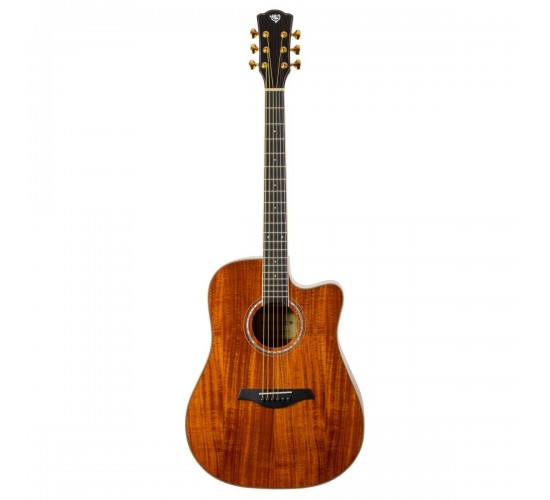 Rockdale Aurora D7 C Koa NAT акустическая гитара дредноут с вырезом, цвет натуральный