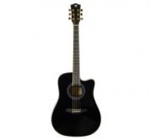 Rockdale Aurora D7 C BK Gloss акустическая гитара, дредноут, с вырезом, цвет черный