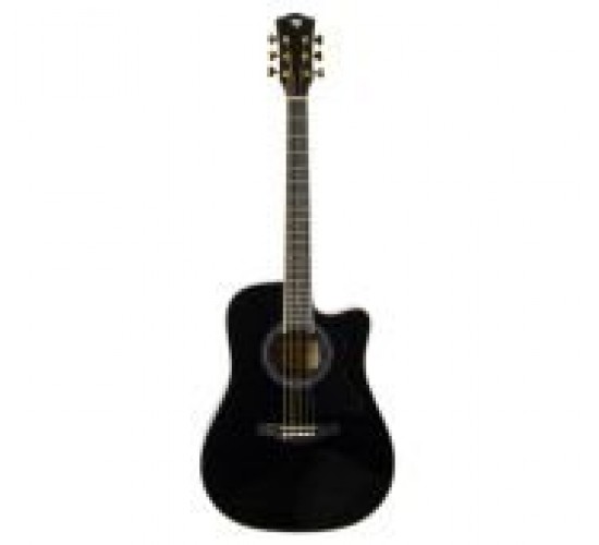 Rockdale Aurora D7 C BK Gloss акустическая гитара, дредноут, с вырезом, цвет черный