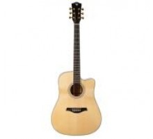 Rockdale Aurora D10 С NAT Solid акустическая гитара дредноут с вырезом, массив ели, цвет натуральный