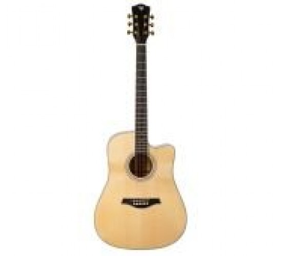 Rockdale Aurora D10 С NAT Solid акустическая гитара дредноут с вырезом, массив ели, цвет натуральный