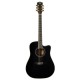 Rockdale Aurora D7 C BK Satin акустическая гитара дредноут с вырезом, цвет черный