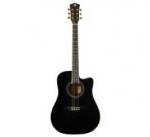 Rockdale Aurora D7 C BK Satin акустическая гитара дредноут с вырезом, цвет черный