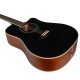 Rockdale Aurora D7 C BK Satin акустическая гитара дредноут с вырезом, цвет черный