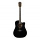 Rockdale Aurora D7 C BK Satin акустическая гитара дредноут с вырезом, цвет черный