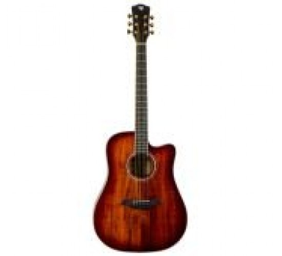 Rockdale Aurora D7 C Koa ASB акустическая гитара, дредноут с вырезом, цвет санберст