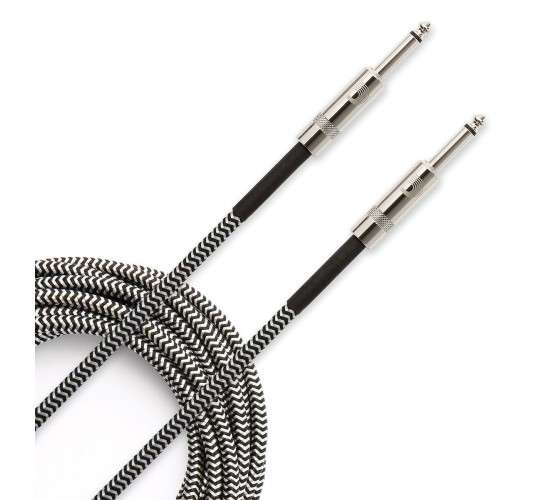 Planet Waves PW-BG-10BG шнур гитарный Custom jack-jack, нейлоновая оплётка, 3,05 м, чёрно-серый