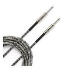 Planet Waves PW-BG-10BG шнур гитарный Custom jack-jack, нейлоновая оплётка, 3,05 м, чёрно-серый