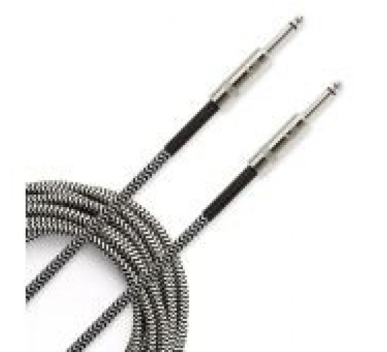 Planet Waves PW-BG-10BG шнур гитарный Custom jack-jack, нейлоновая оплётка, 3,05 м, чёрно-серый