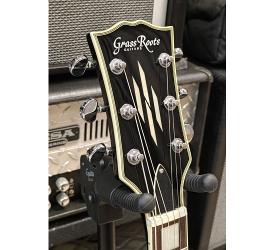 Grass Roots G-LP-60C Les Paul Custom электрогитара, цвет черный, Корея USED
