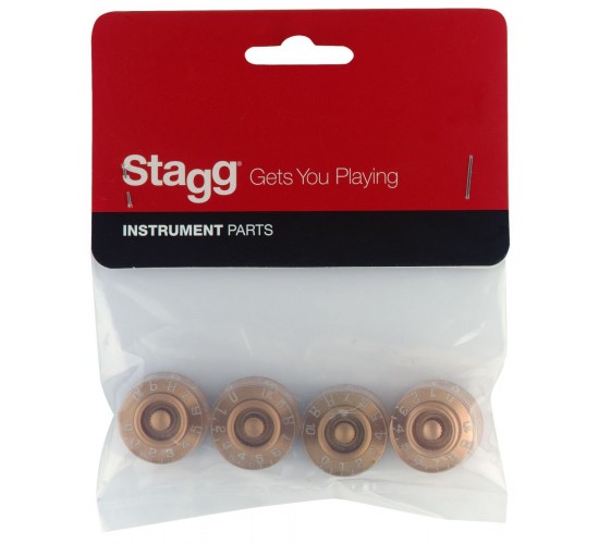 Stagg SP-KNLP-GDH набор из 2х ручек громкости, 2х тона для электрогитар типа Les Paul, Gold Hat