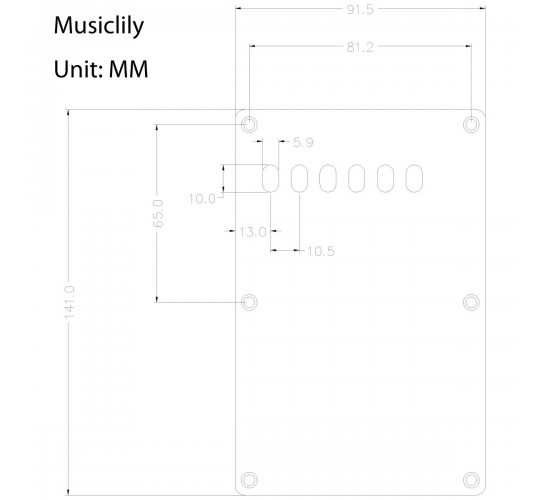 Musiclily M233 Задняя крышка для Squier, 1 слой, белая