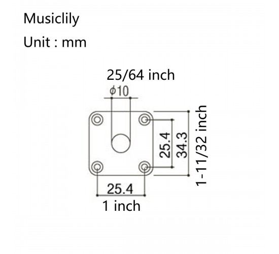 Musiclily MX1586BK Панель для джека овальная Gibson LP/Epiphone, черная, 1 шт.