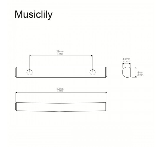 Musiclily MX0158 Ретейнер для гитары, планка, золото, 1 шт.